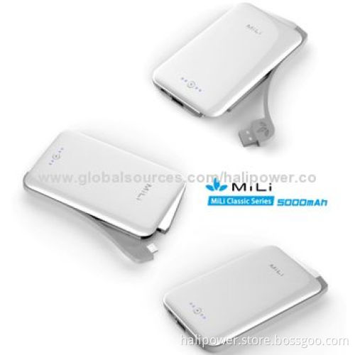 Mobile Power Bank with Built-in Cable